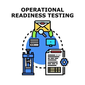 Operational readiness testing evaluating software and system performance Illustrazione stock