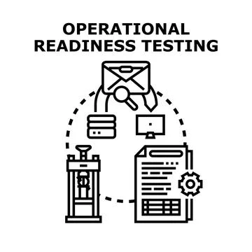 Operational readiness testing evaluating software and system performance 스톡 일러스트