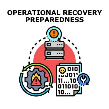 Operational recovery preparedness planning data system restoration Illustrazione stock