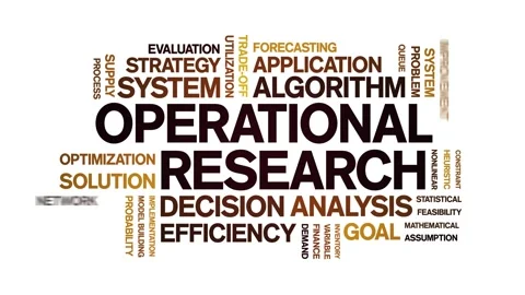 Operational Research animated word cloud,animation tag kinetic typography loop. Stock Footage 317668324