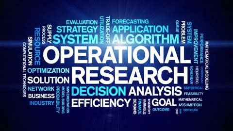 Operational Research animated word cloud,animation tag kinetic typography loop. Stock Footage 317669147