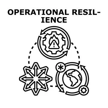 Operational resilience ensuring process sustainability and stability Stock Illustration