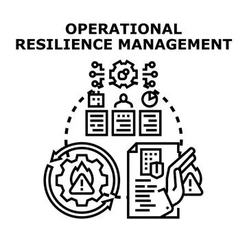 Operational resilience management process protecting business operations Stock Illustration