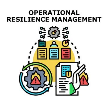 Operational resilience management process protecting business operations Stock Illustration