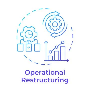 Operational restructuring blue gradient concept icon Stock Illustration