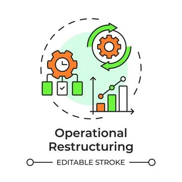 Operational restructuring multi color concept icon Stock Illustration