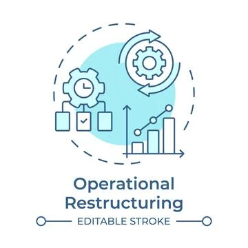 Operational restructuring soft blue concept icon Stockillustratie