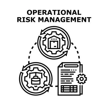 Operational risk management cycle analyzing business processes Illustrazione stock