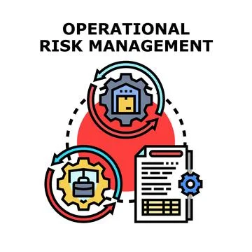 Operational risk management cycle analyzing business processes Illustrazione stock