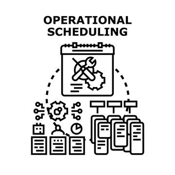 Operational scheduling planning and system management concept Stock Illustration