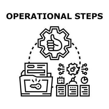Operational steps business process workflow management Иллюстрация