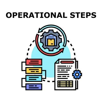 Operational steps planning logistics and supply chain process 스톡 일러스트