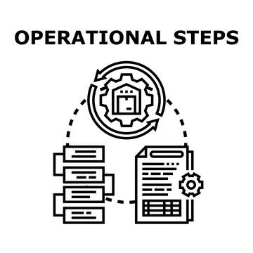 Operational steps planning logistics and supply chain process Stock Illustration