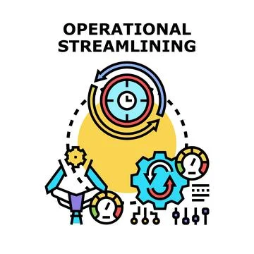 Operational streamlining process for business efficiency Stock Illustration