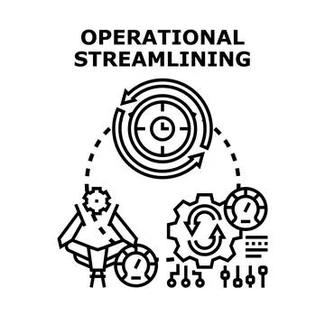 Operational streamlining process for business efficiency Stock Illustration