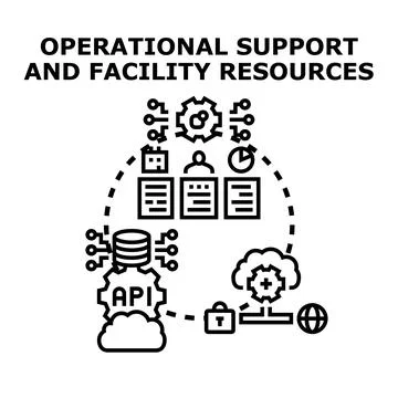 Operational support and facility resources management concept Stock Illustration