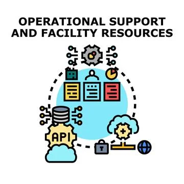 Operational support and facility resources management concept Stock Illustration