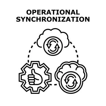 Operational synchronization concept vector art illustration イラスト素材