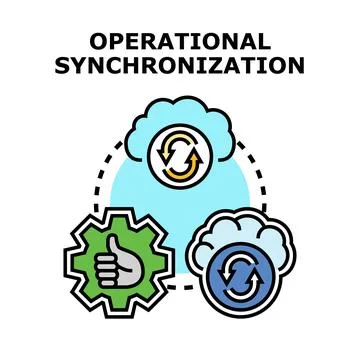 Operational synchronization concept vector art illustration Stockillustratie