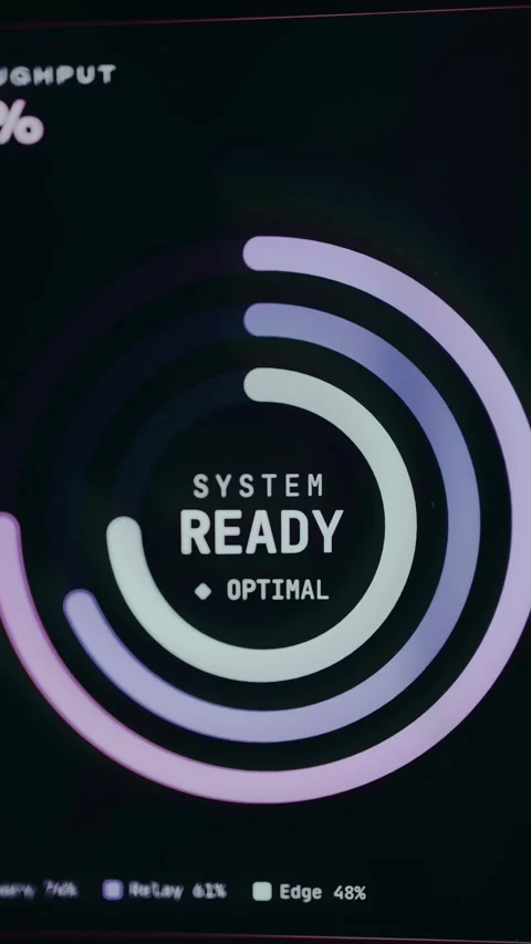 Operational system status indicating ready condition and high performance Stock Footage 334470469