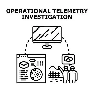 Operational telemetry investigation and data analysis concept Stock Illustration