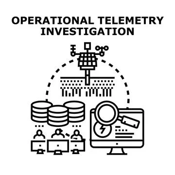 Operational telemetry investigation collecting data for analysis Stock Illustration