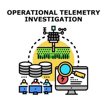 Operational telemetry investigation collecting data for analysis Stock Illustration