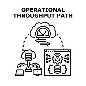 Operational throughput path data processing concept Stock Illustration