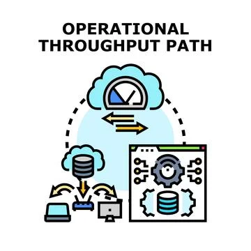 Operational throughput path data processing concept Stock Illustration