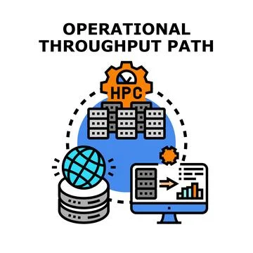 Operational throughput path for high performance computing Stock Illustration