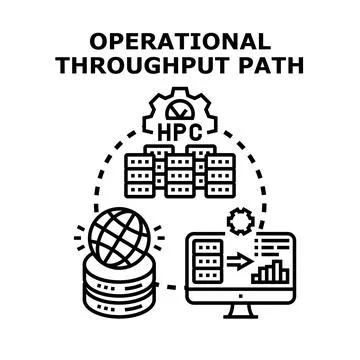 Operational throughput path for high performance computing Stock Illustration
