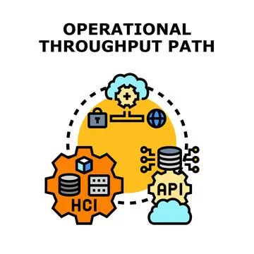Operational throughput path optimizing network performance and data processin Stock Illustration