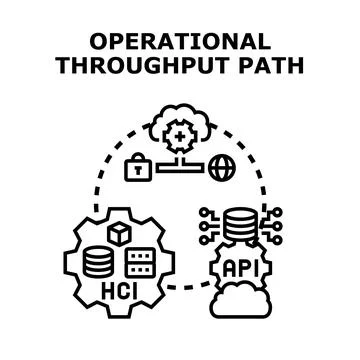 Operational throughput path optimizing network performance and data processin イラスト素材