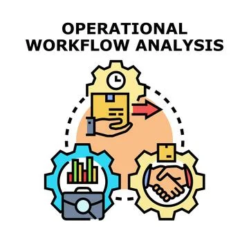 Operational workflow analysis process business strategy concept Illustrazione stock