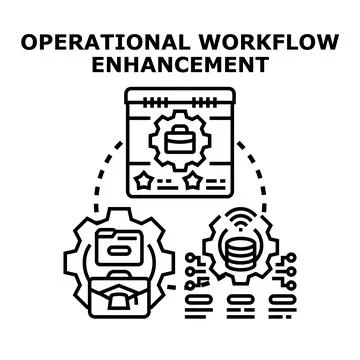 Operational workflow enhancement improving business analytics process Illustrazione stock