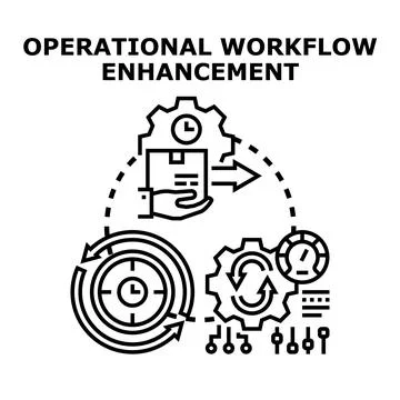 Operational workflow enhancement process optimizing efficiency Illustration
