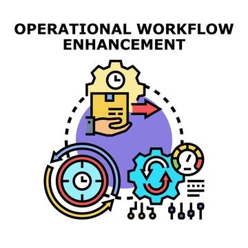 Operational workflow enhancement process optimizing efficiency Stock Illustration