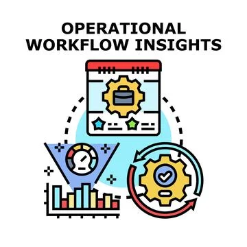 Operational workflow insights displaying business process analysis Stockillustratie