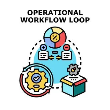 Operational workflow loop business process management concept Stock Illustration