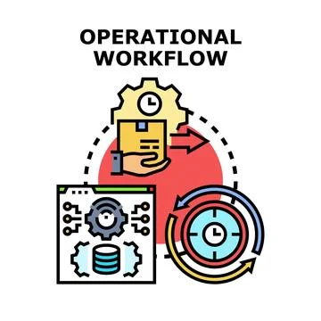 Operational workflow management optimizing business processes Stock Illustration