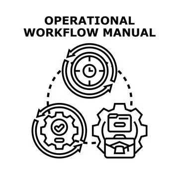 Operational workflow manual concept vector icon working Illustrazione stock