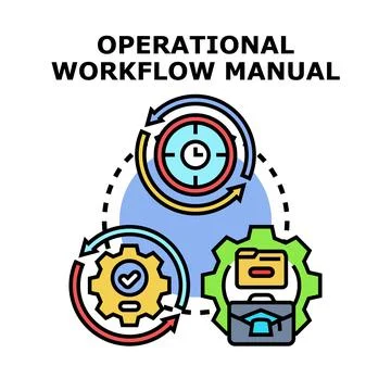 Operational workflow manual concept vector icon working Stockillustratie
