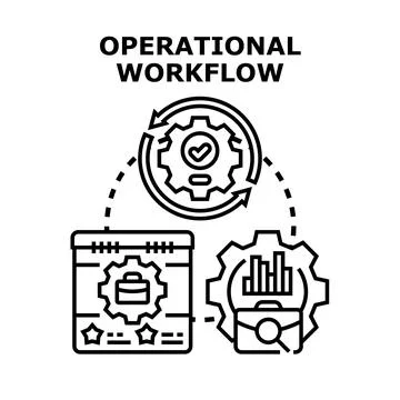 Operational workflow process concept optimizing business tasks Illustrazione stock