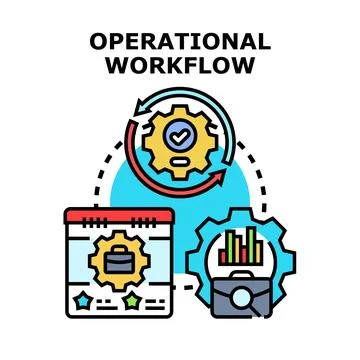 Operational workflow process concept optimizing business tasks Stock Illustration