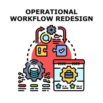 Operational workflow redesign process optimization diagram イラスト素材