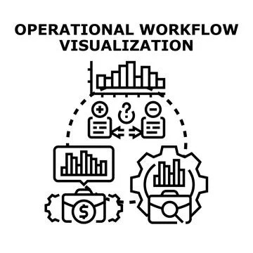 Operational workflow visualizing data and business processes Stock Illustration