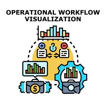 Operational workflow visualizing data and business processes Stock Illustration