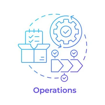 Operations blue gradient concept icon Stock Illustration