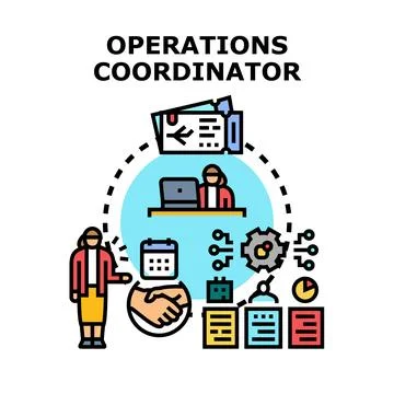Operations coordinator managing business processes and logistics planning Stock Illustration