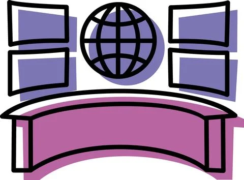 Operations dashboard management control screens icon Stock Illustration